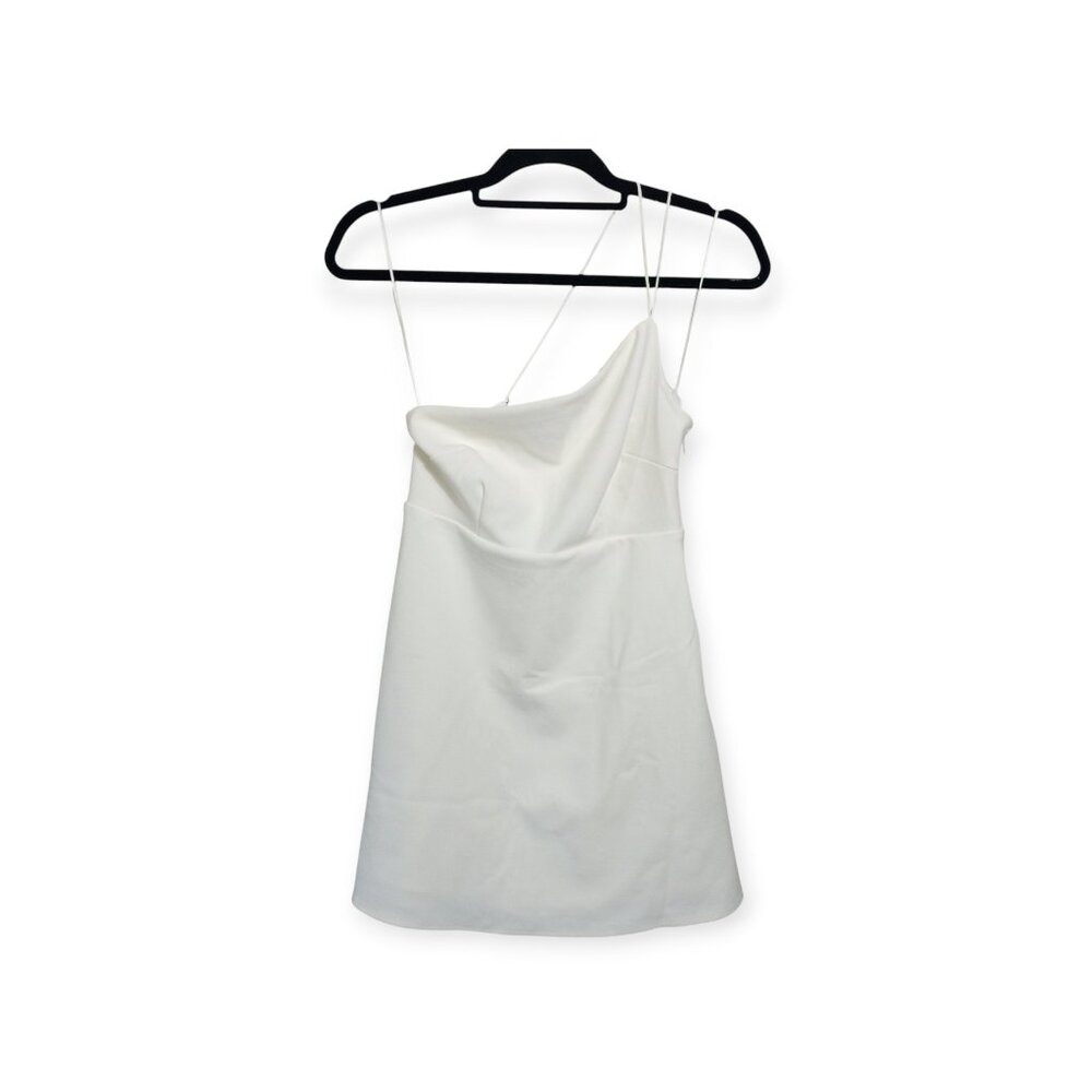 Abercrombie and Fitch White One Shoulder Dress SZ S Skort Bottom Mini Dress - Picture 1 of 9